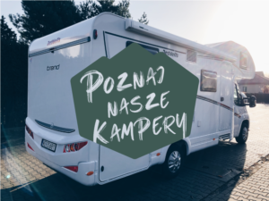 Zdjęcie kampera z podpisem Poznaj nasze kampery